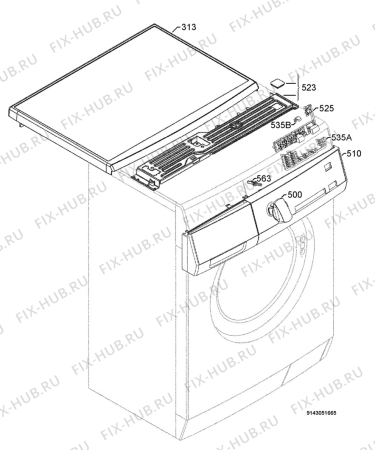 Взрыв-схема стиральной машины Aeg Electrolux LS62840L - Схема узла Command panel 037